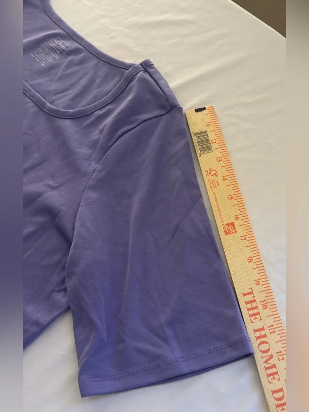 LL Bean Purple 100% Cotton Square Neck Top Women’s 1X New with Tags - Picture 11 of 13